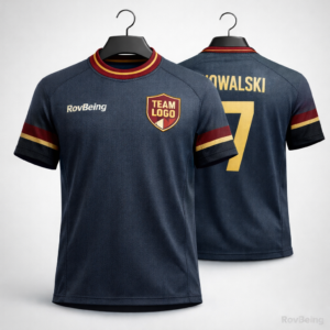 Retro Trim Soccer Jersey- Navy