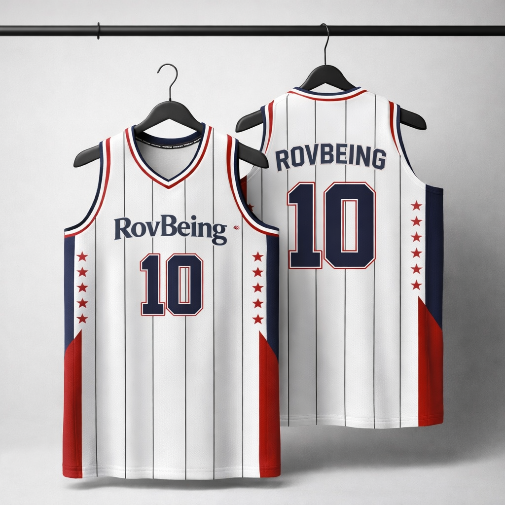 RovBeing Classic USA Basketball Jersey – Custom Sublimated Team Uniform