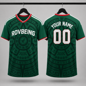 RovBeing Mexico-Inspired 2026 Green Soccer Jersey – Custom Heritage Football Kit